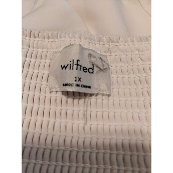Aritzia Wilfred Novella Babydoll Smocked Crop Top Plus 1X Cream Puff Sleeve Y2K - Picture 7 of 8